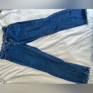 Raw Hem Straight Jeans